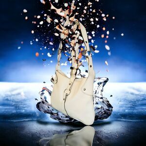 NANNINI Milano Vintage Smooth White Leather Medium Structured Hobo Shoulder Bag